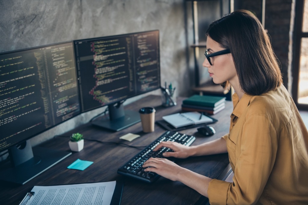 Lady working on computer