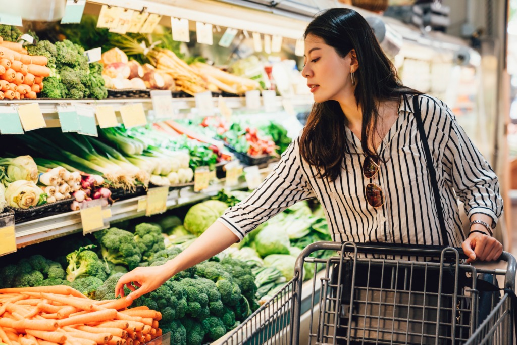 Woman doing food shopping